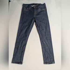 Uniqlo Selvedge Jeans Men's 33x31 Blue Slim Straight Mid Rise Kaihara Cotton